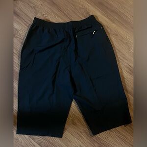 MENS LTIFONE BLACK Capri Pants, 3/4 Shorts,Athletic Quick Dry,Lightweight Casual